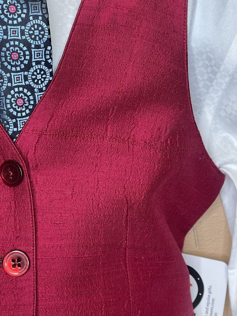 RASPBERRY DUPIONI SILK VEST