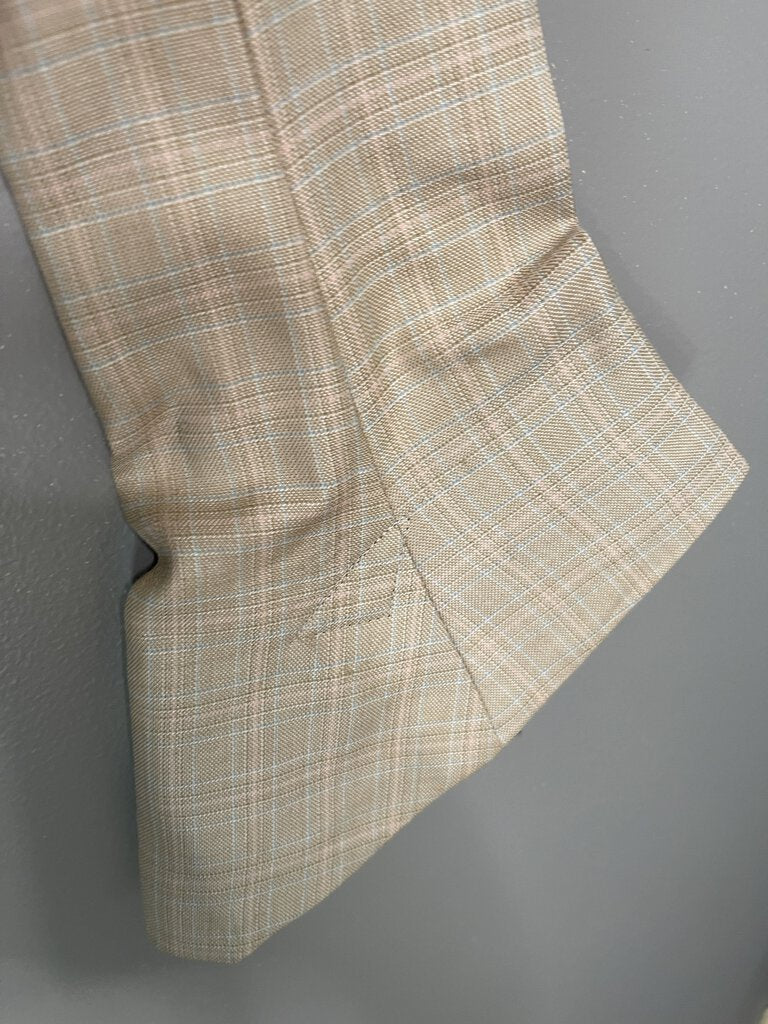 TAN WITH BLUE/PINK PLAID BECKER BROTHERS DAY SUIT