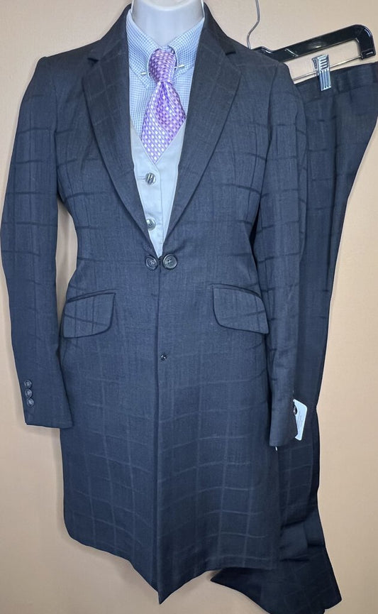CHARCOAL GRAY WITH WINDOWPANE BECKER BROTHERS DAY SUIT