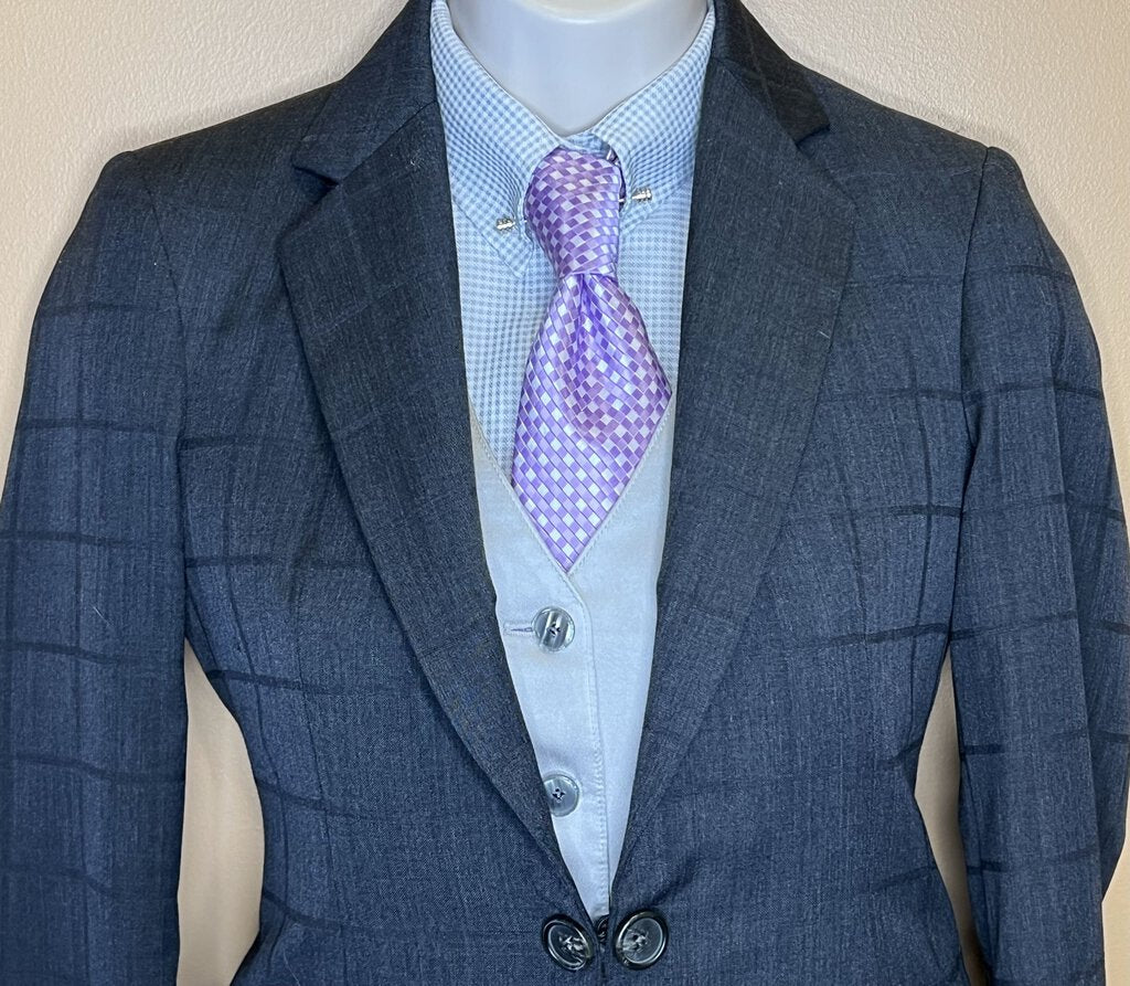 CHARCOAL GRAY WITH WINDOWPANE BECKER BROTHERS DAY SUIT