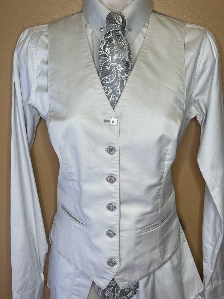 GRAY VEST,SHIRT PAISLEY TIE COMBO DEREGNAUCOURT