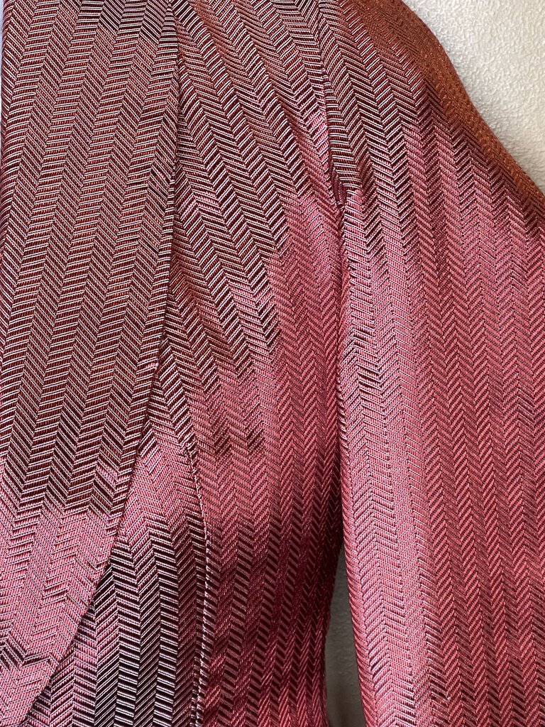 RED HERRINGBONE BECKER BROTHERS DAY COAT