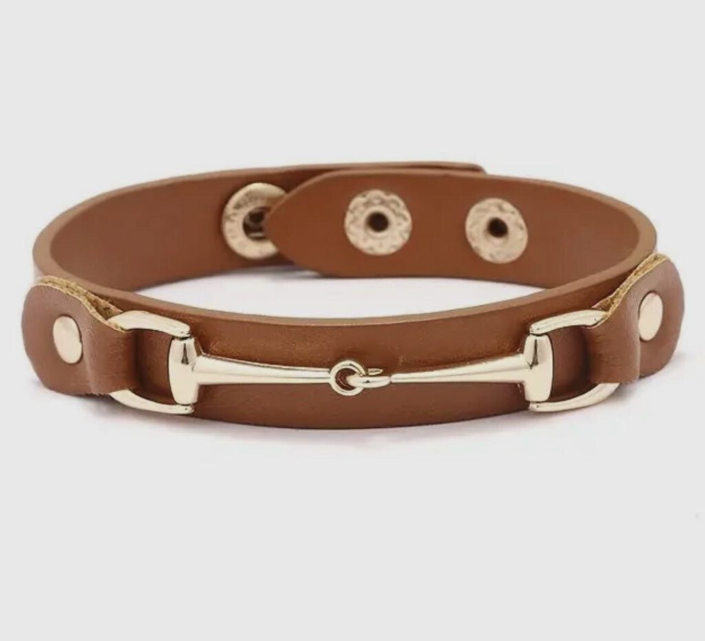VEGAN LEATHER BRACELET SNAFFLE BIT