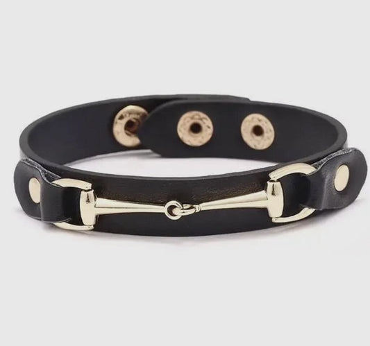 VEGAN LEATHER BRACELET SNAFFLE BIT