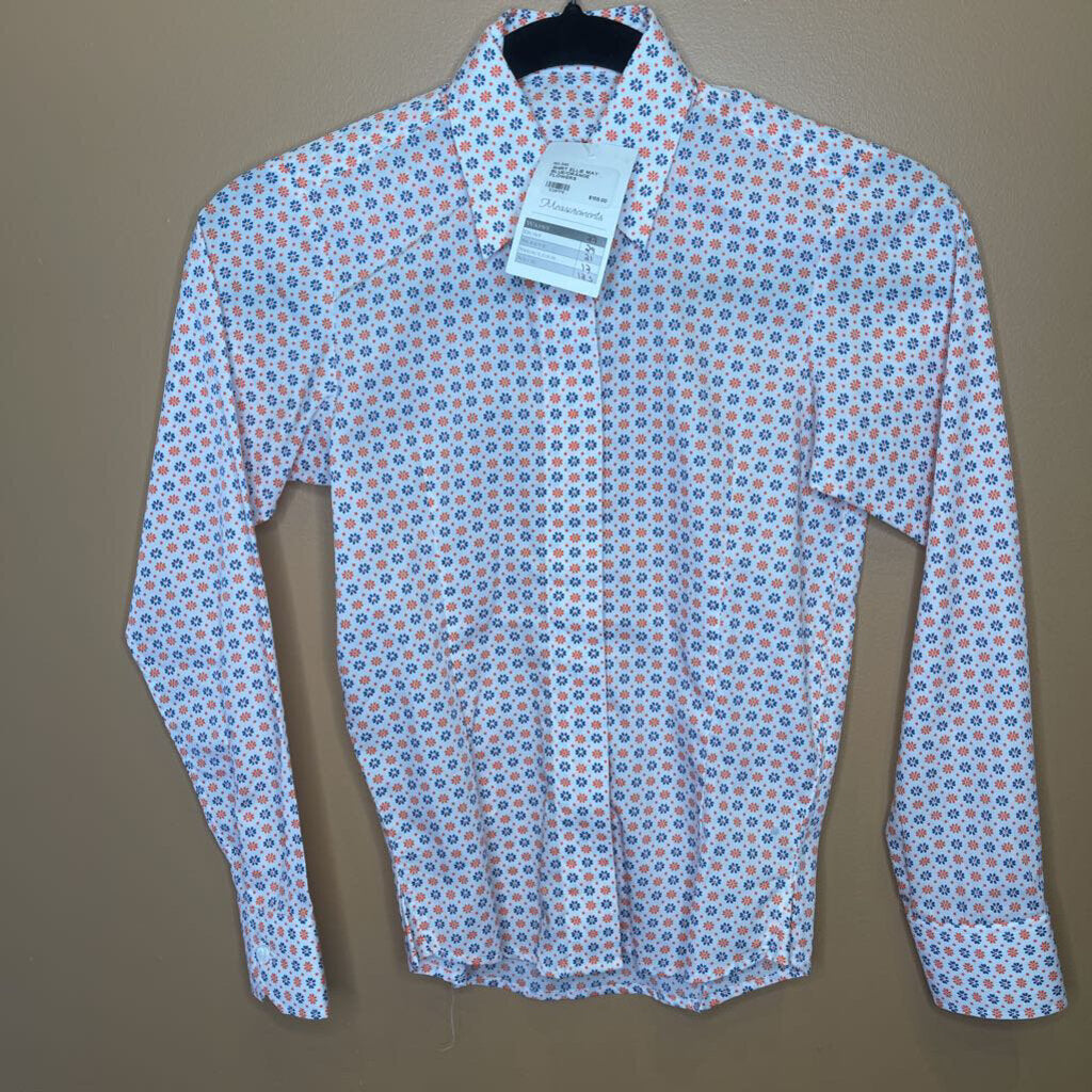 SHIRT ELLIE MAY BLUE/ORANGE FLOWERS
