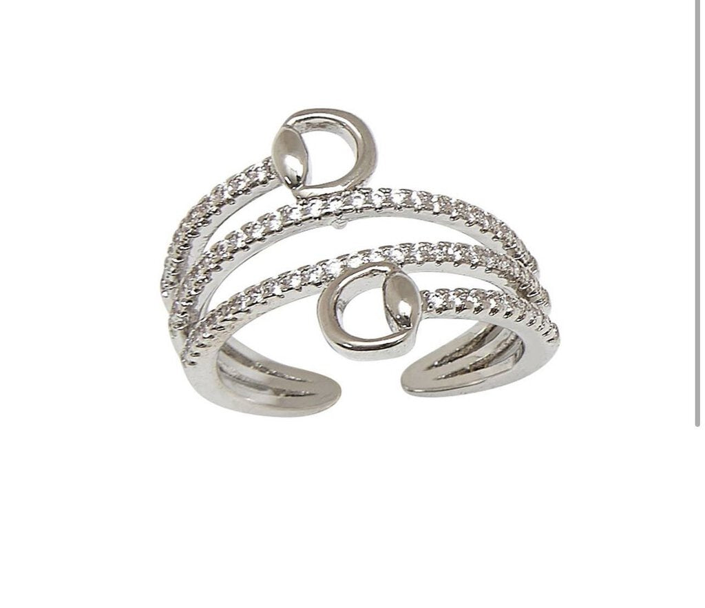 RING SPIRAL RHINESTONES & SNAFFLE BIT ADJUSTABLE