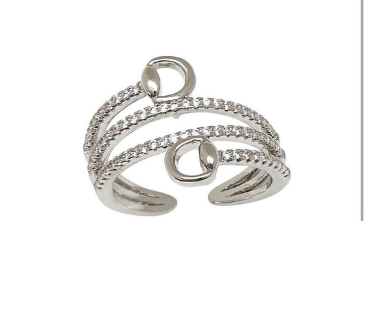 RING SPIRAL RHINESTONES & SNAFFLE BIT ADJUSTABLE