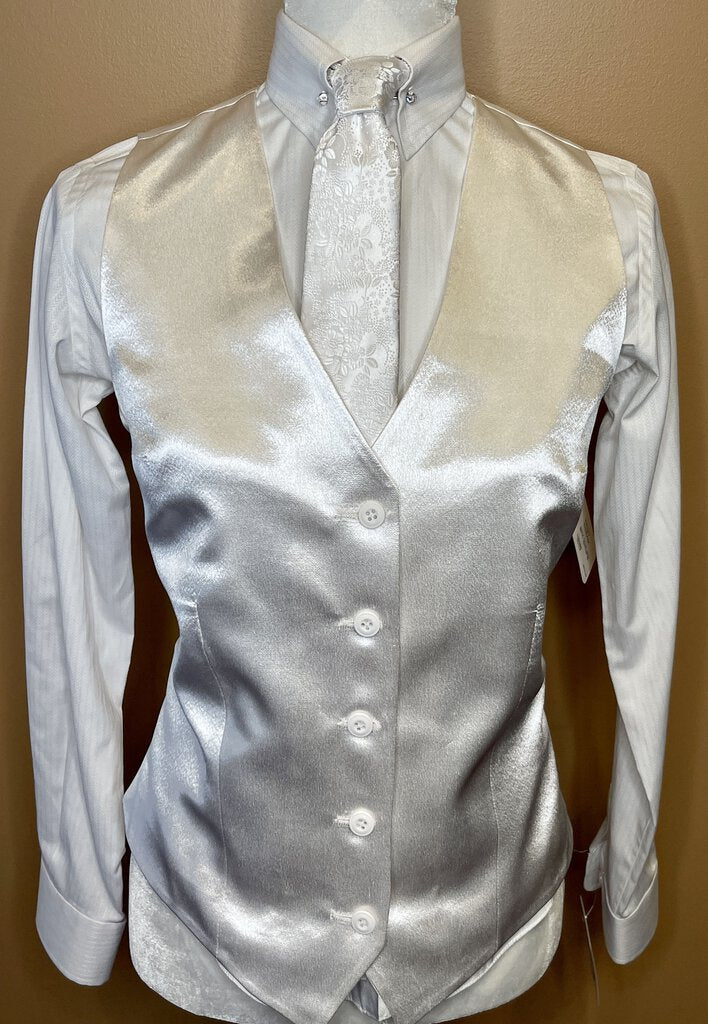 LADIES WHITE SATIN VEST BETTY BERDINE