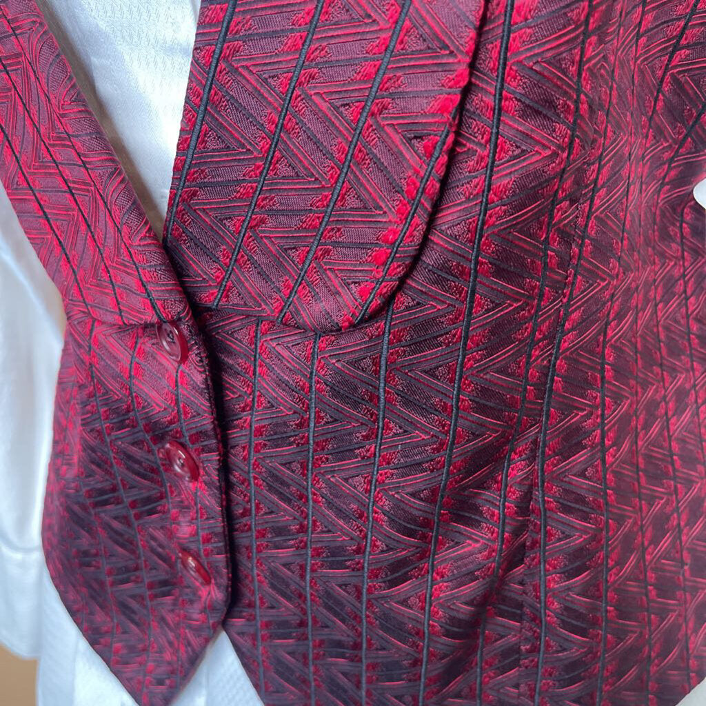 FORMAL VEST/BOW TIE RED WITH BLACK