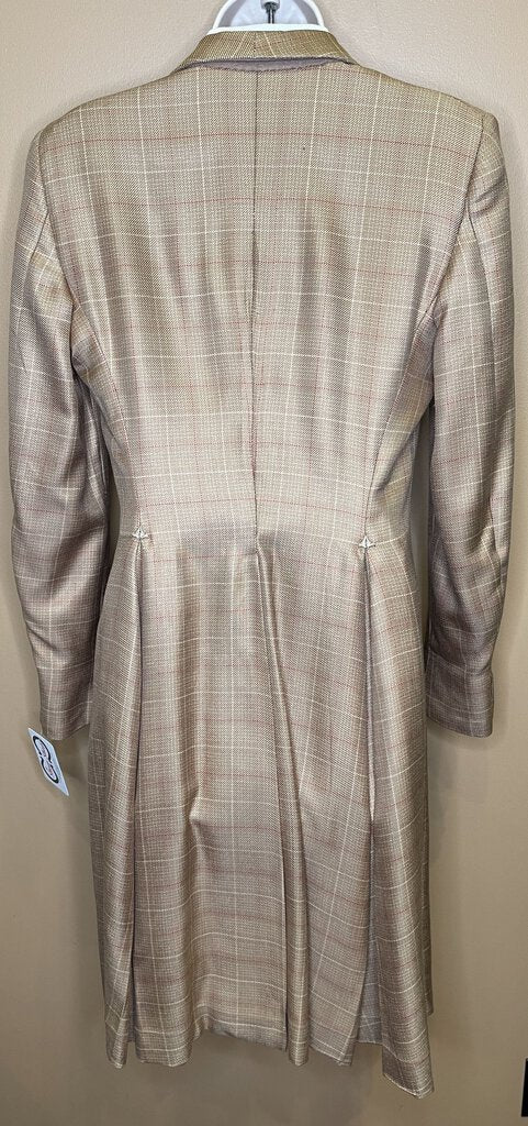 GOLD WITH RED WINDOWPANE DAY COAT CM