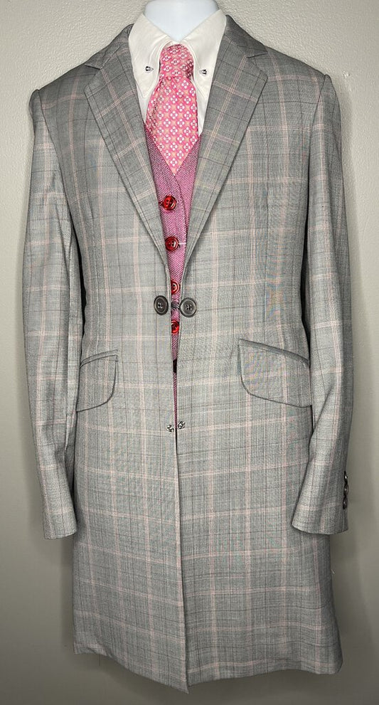 GRAY WITH PINK WINDOWPANE BECKER BROTHERS DAY SUIT