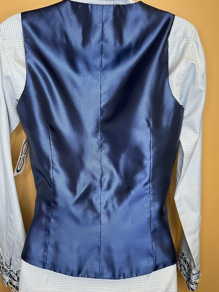 ROYAL BLUE DUPIONI SILK VEST MARSHA SHEPPARD