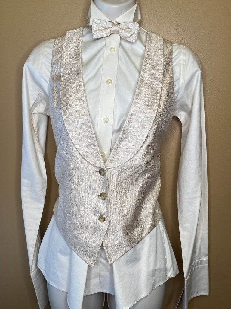 CREAM FORMAL VEST, SHIRT BOWTIE COMBO LECHEVAL