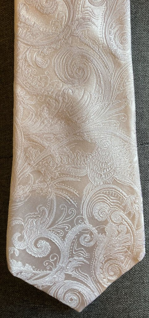 TIE WHITE PAISLEY DEREGNAUCOURT