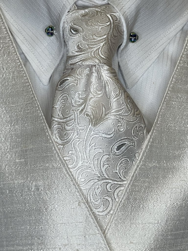 TIE WHITE WITH SILVER ACCENTS DEREGNAUCOURT