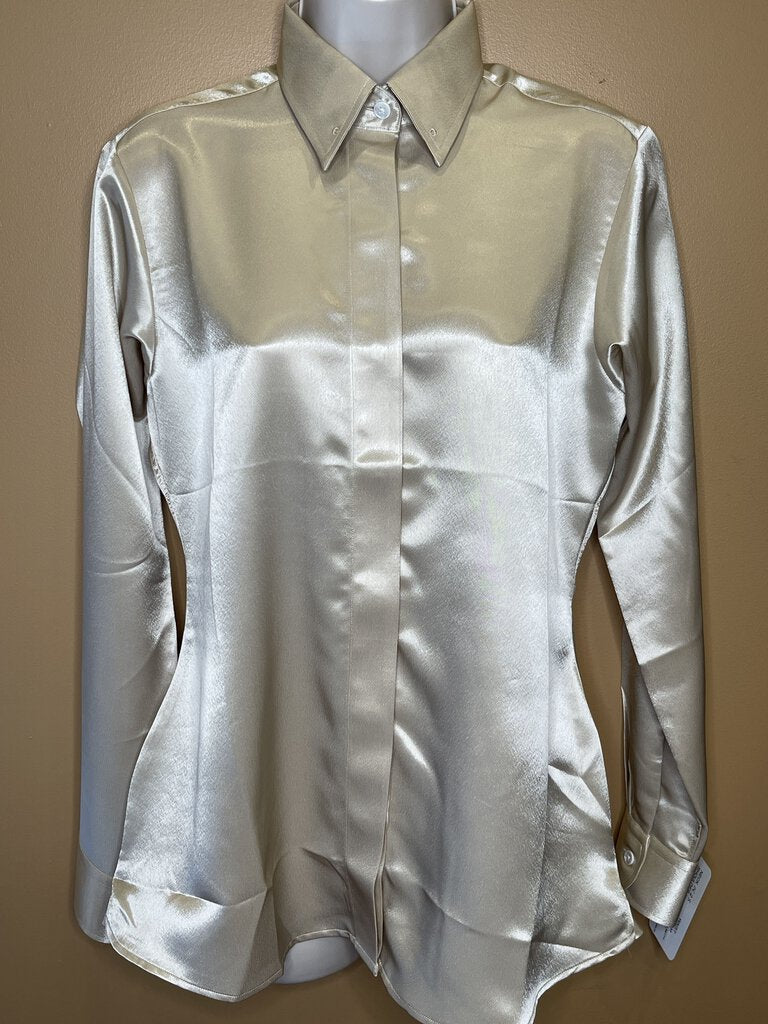 TAUPE SATIN BETTY BERDINE SHIRT