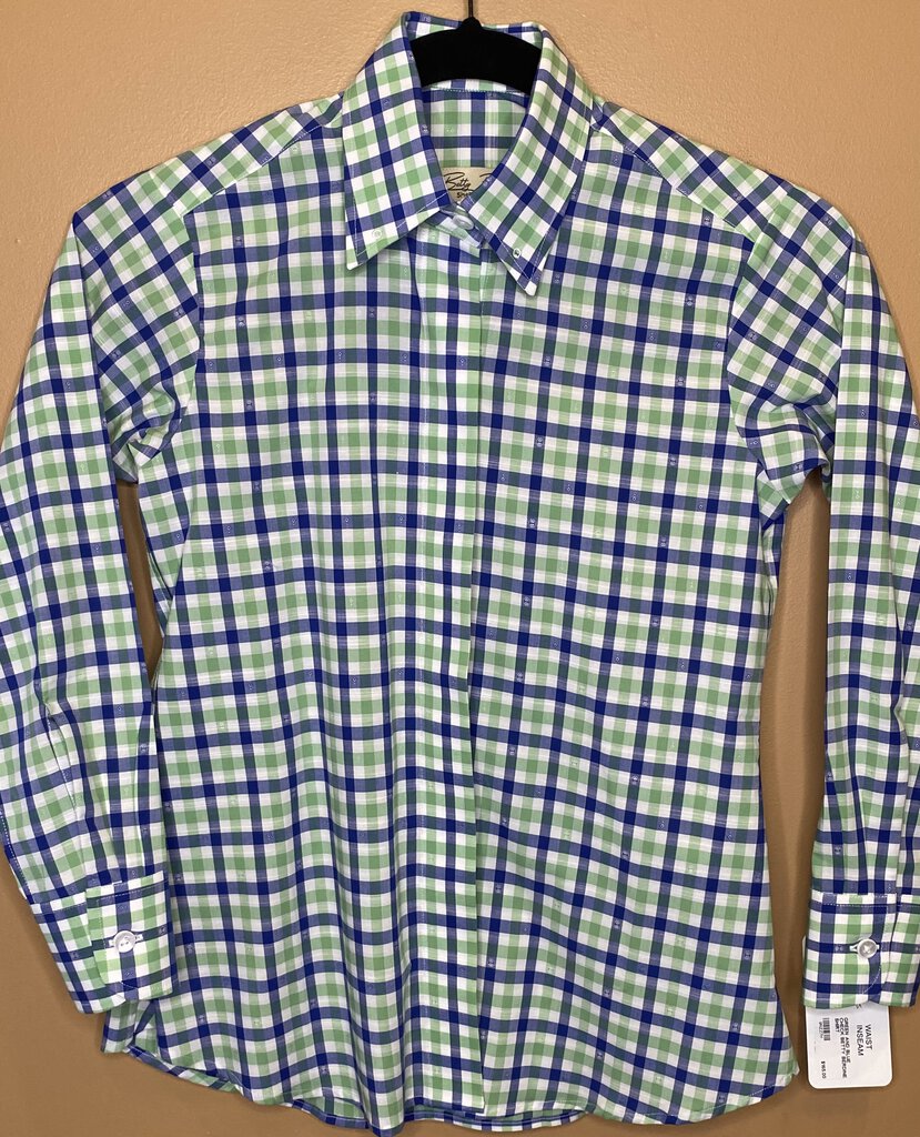 GREEN AND BLUE CHECK BETTY BERDINE SHIRT