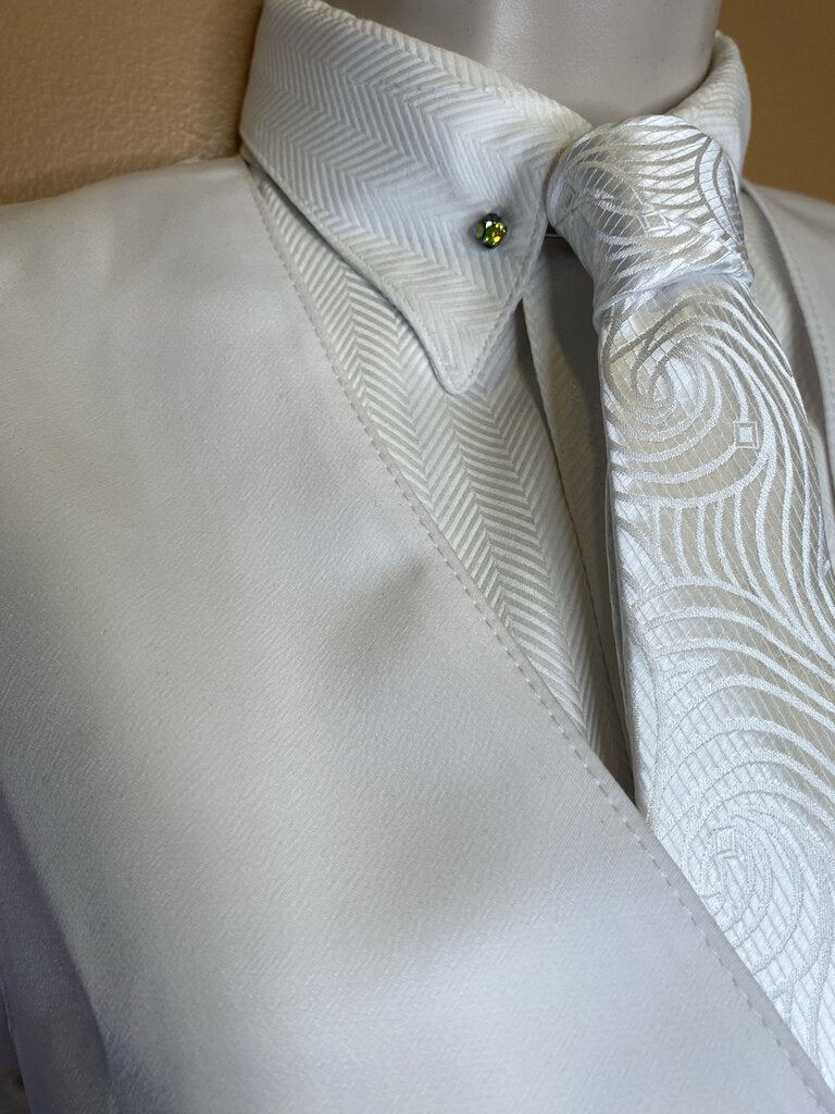 WHITE HERRINGBONE CM SHIRT