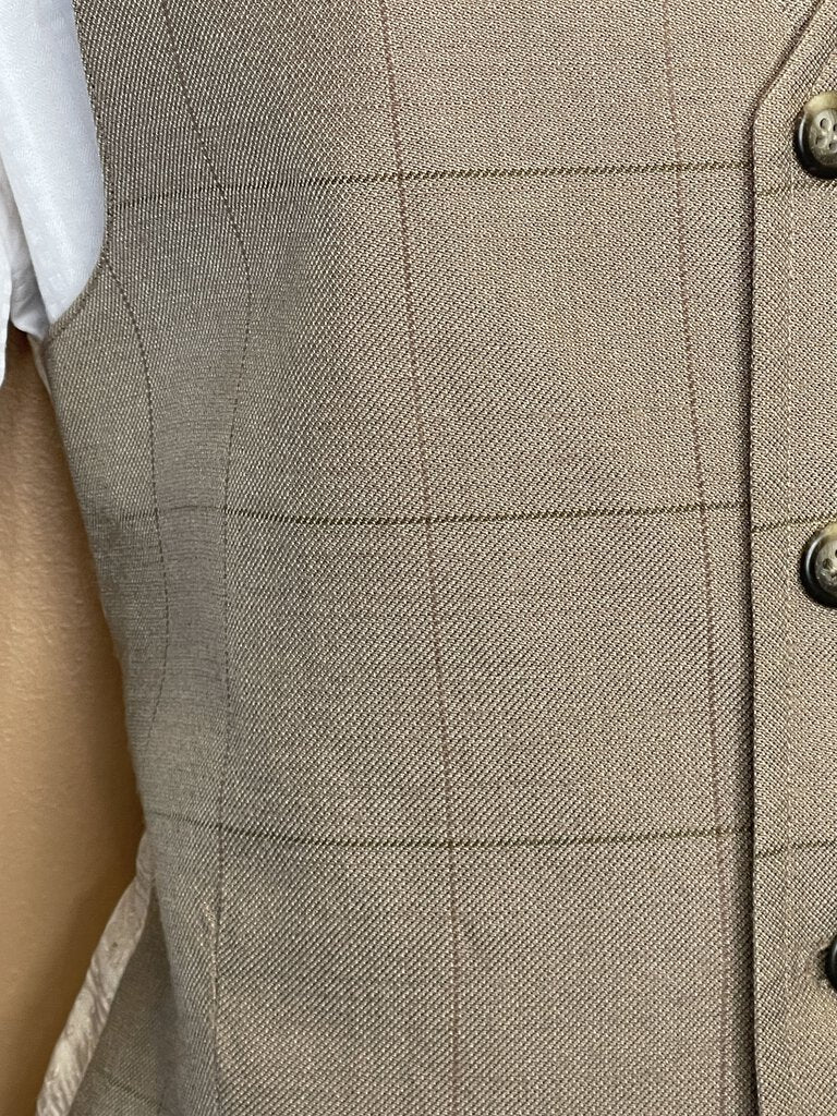 BROWN WINDOWPANE VEST