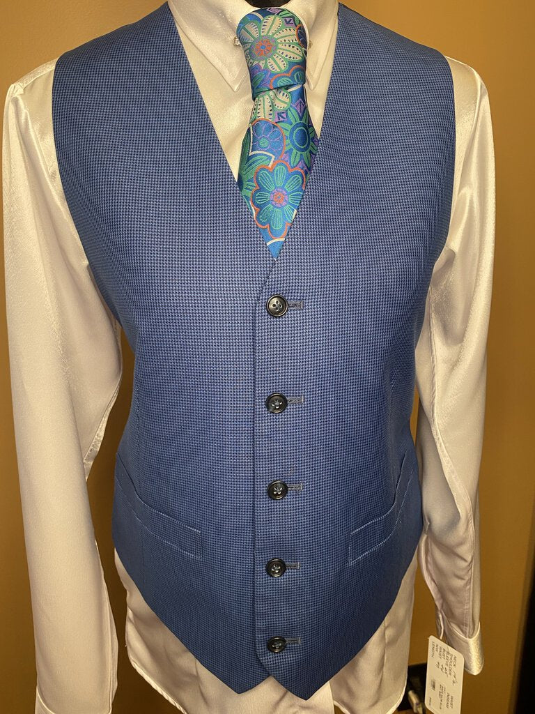 BLUE HOUNDSTOOTH VEST