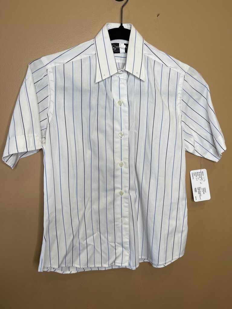 BLUE AND BLACK STRIPE SHORT SLEEVE SHIRT SHOW SEASONS