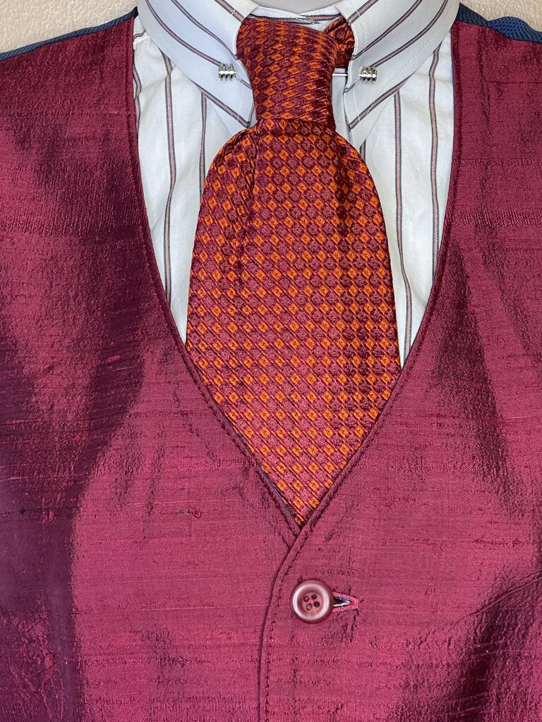 TIE ORANGE AND BUGUNDY