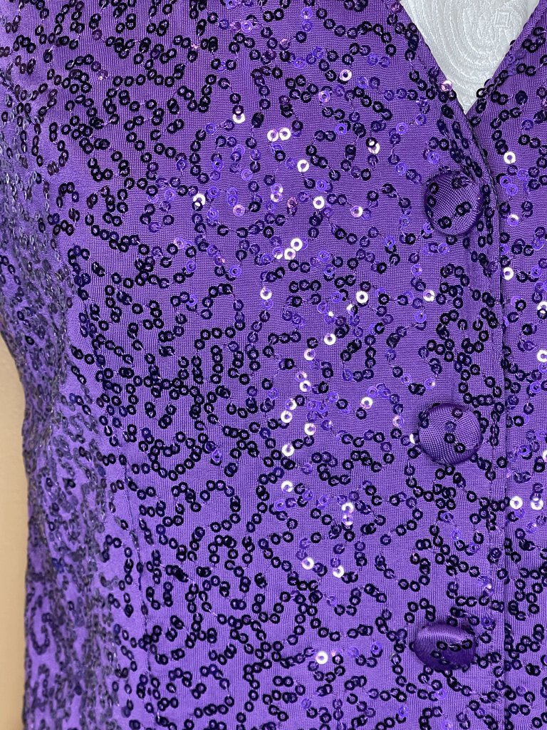 PURPLE SEQUIN/PAISLEY REVERSIBLE VEST SHOW SEASONS