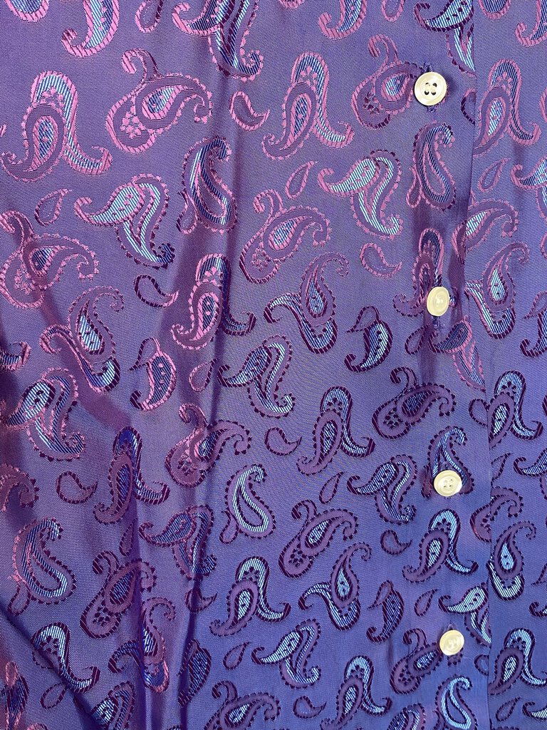 PURPLE PAISLEY SATIN SHIRT SHOW SEASONS