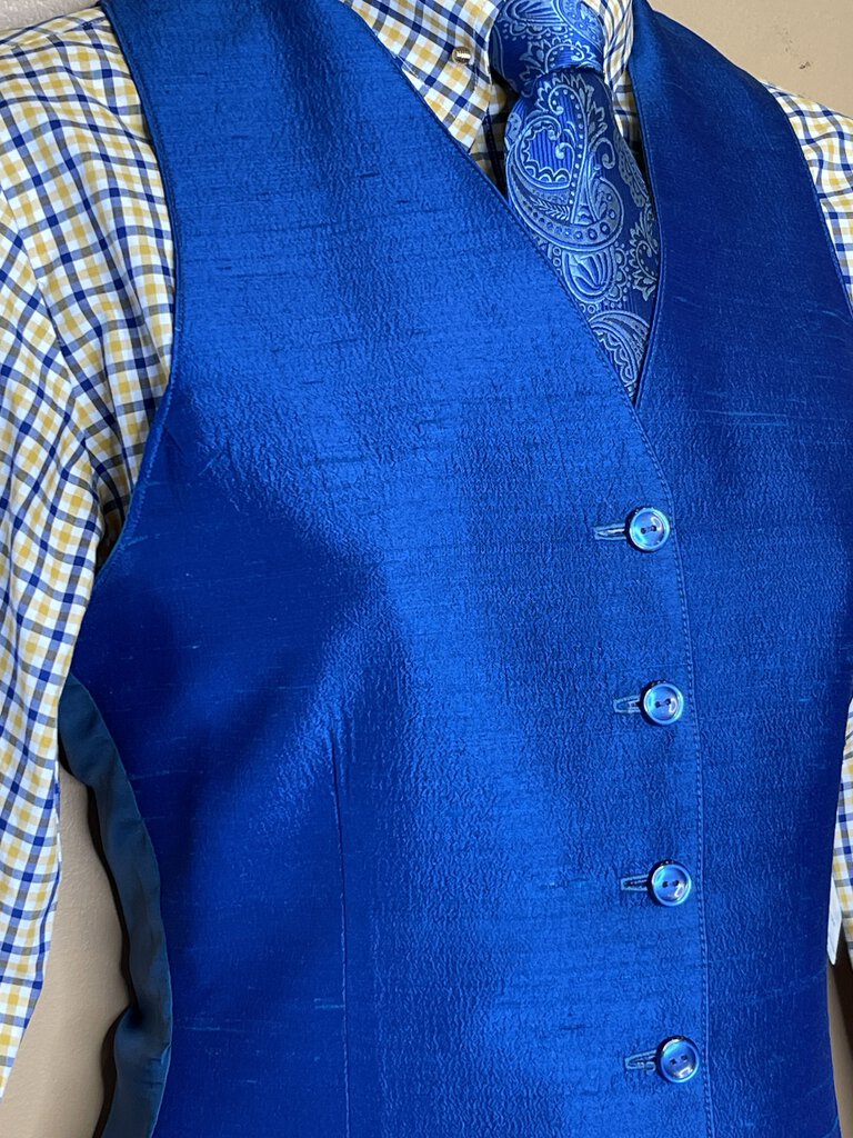 ROYAL BLUE DUPIONI SILK VEST