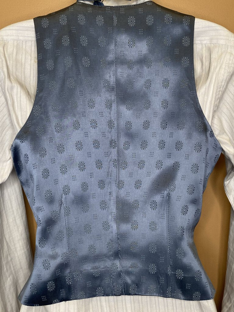 FORMAL BLUE DUPIONI VEST WITH SHIRT BECKER BROTHERS