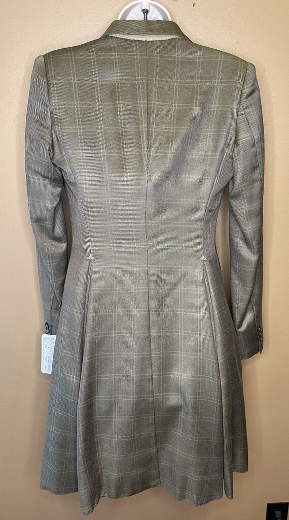 SAGE AND CREAM WINDOWPANE BECKER BROTHERS DAY COAT