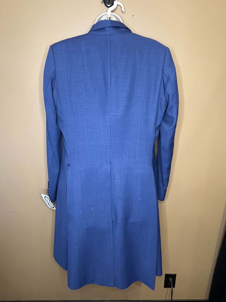 BLUE WITH NAVY SQUARE PATTERN DAY COAT