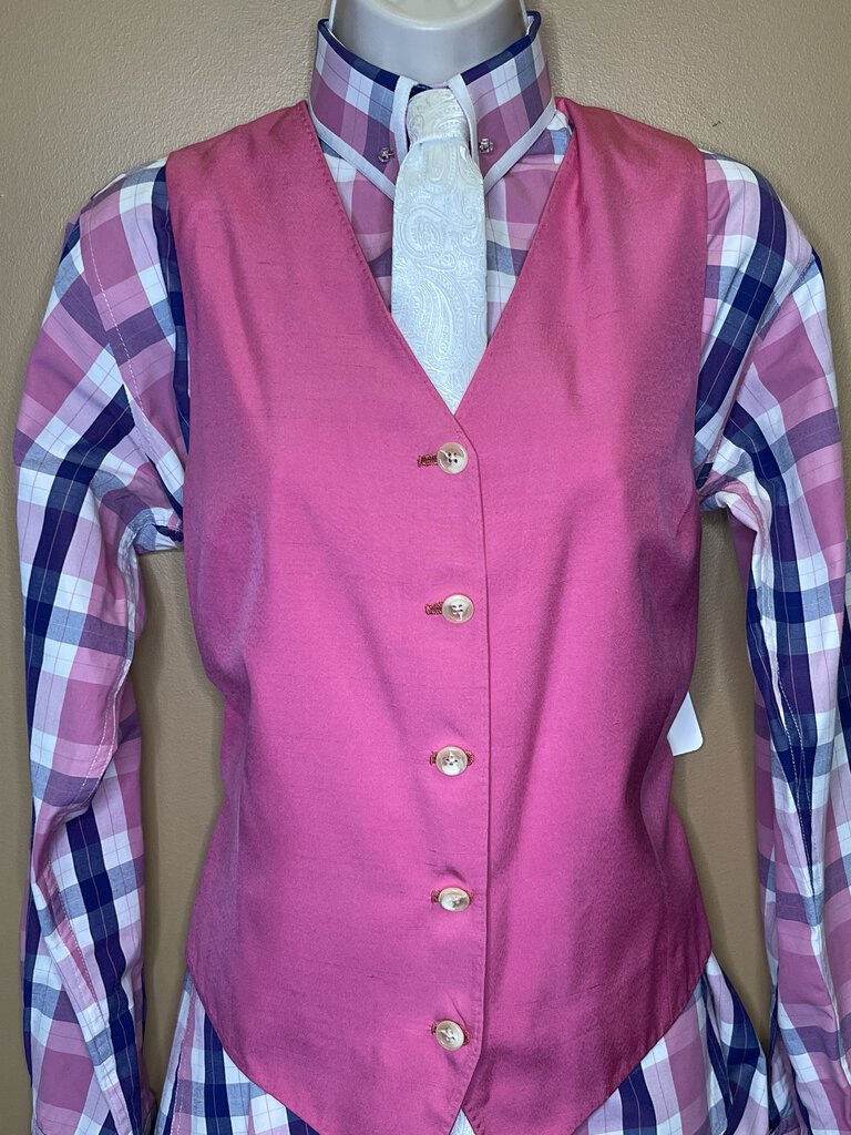 PINK AND BLUE PLAID MARSHA DEARRIAGA SHIRT