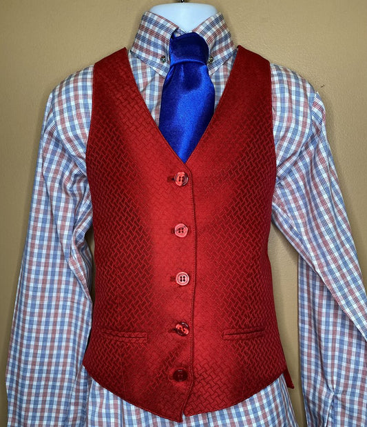 RED PATTERN BECKER BROTHERS VEST