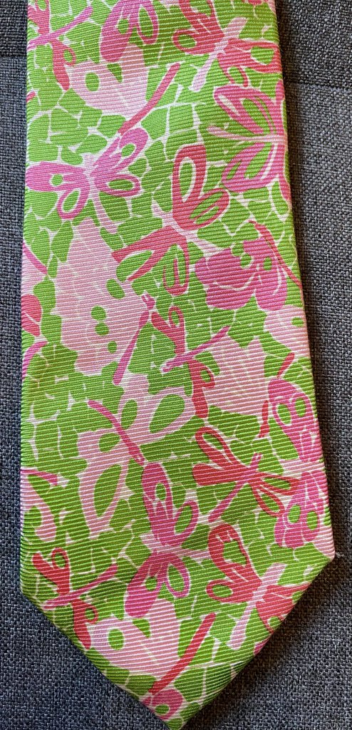 PINK AND GREEN LILY PULITZER TIE