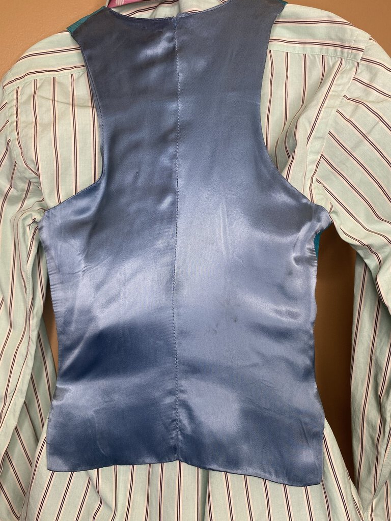 TEAL DUPIONI SILK DEREGNAUCOURT VEST