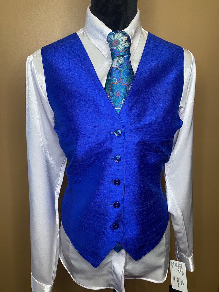 BLUE DUPIONI VEST BLUE RIBBON BOUTIQUE