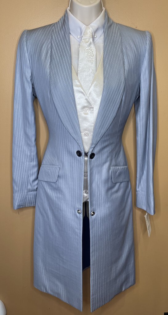 LIGHT BLUE WITH PINK STRIPE FRIERSON DAY COAT