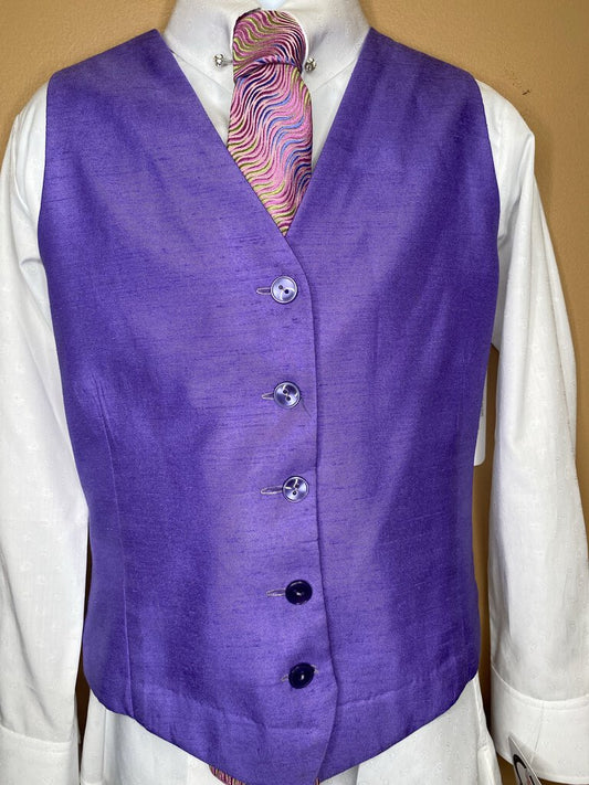 PURPLE DUPIONI SILK VEST