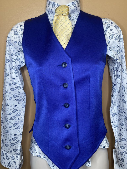 ROYAL BLUE MATTE SATIN BETTY BERDINE VEST