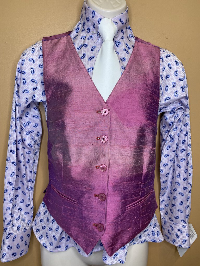 PURPLE WITH BLUE PAISLEY BETTY BERDINE SHIRT