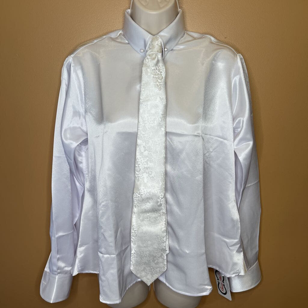 WHITE SATIN BETTY BERDINE SHIRT