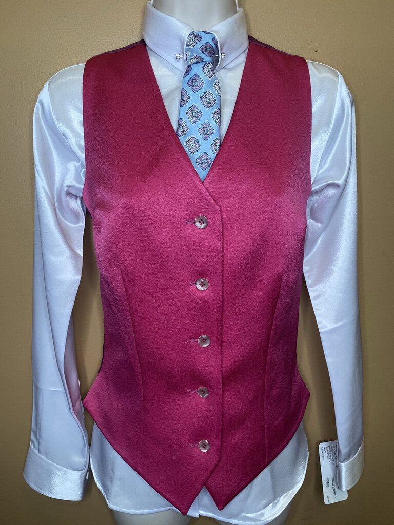 FUCHSIA MATTE SATIN BETTY BERDINE VEST