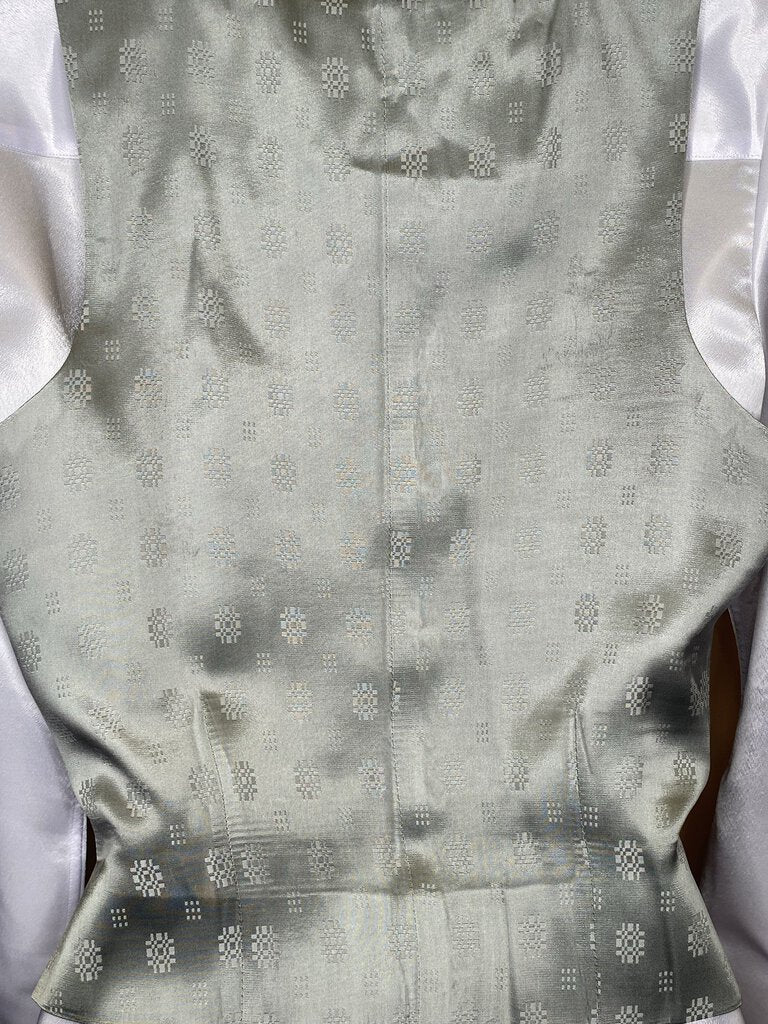 SILVER DUPIONI SILK DEREGNAUCOURT VEST