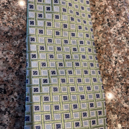 GREEN WITH SILVER SQUARES