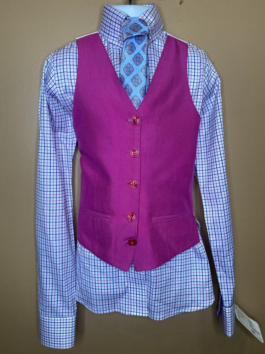 PINK AND BLUE CHECK BETTY BERDINE SHIRT