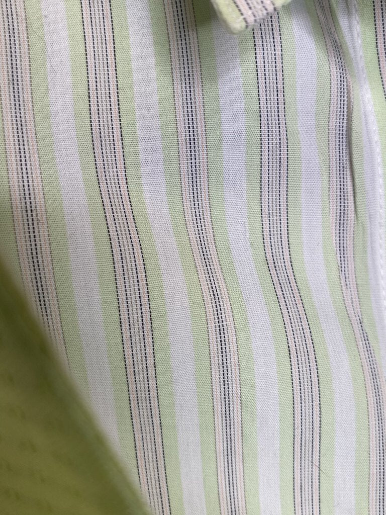 GREEN WITH PINK STRIPE MARSHA DEARRIAGA SHIRT