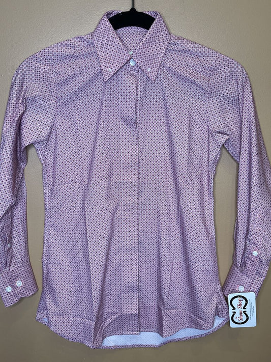 PINK AND MAUVE PATTERN BETTY BERDINE SHIRT