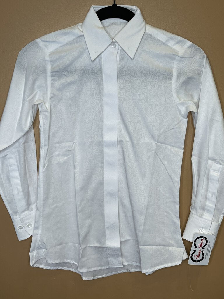 WHITE SWIRLS PATTERN BETTY BERDINE SHIRT