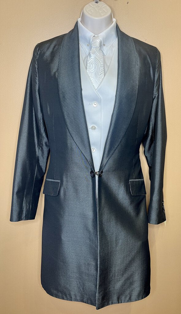 CHARCOAL GRAY SHEEN HOUNDSTOOTH BECKER BROTHERS DAY COAT